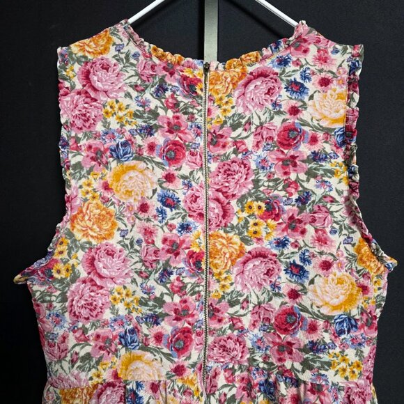 Rewind Womens Dress 2X XXL Pink Floral Ruffle Neck A-Line Stretch Sundress - Picture 5 of 7